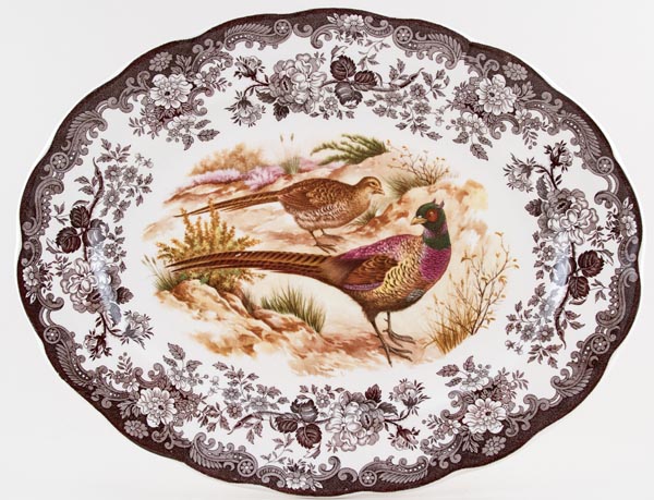 Meat Dish or Platter Pheasants c1970